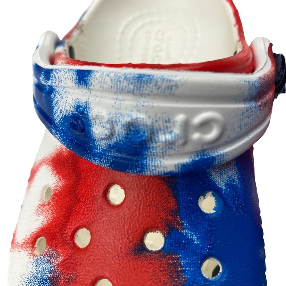 Crocs Kids Classic Toldder Tie-Dye Graphic Clog Blue/ Red/ White Size C5 - Picture 8 of 16